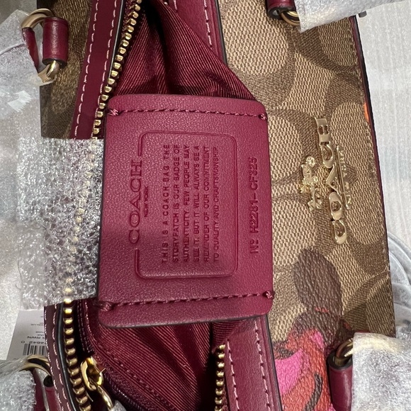 NWT Coach Rowan Satchel In Signature Canvas With Jumbo Floral Print - Picture 7 of 12